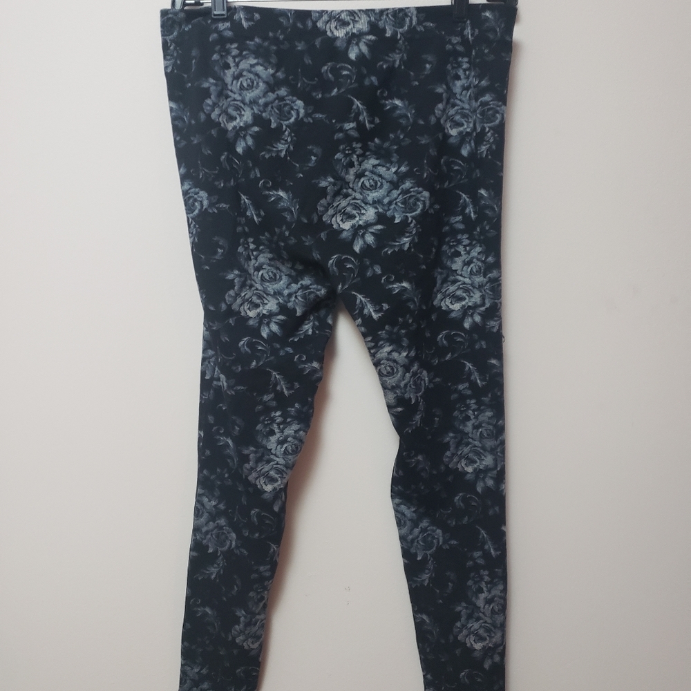 Avenue Blue Floral Legging Pants L/XL